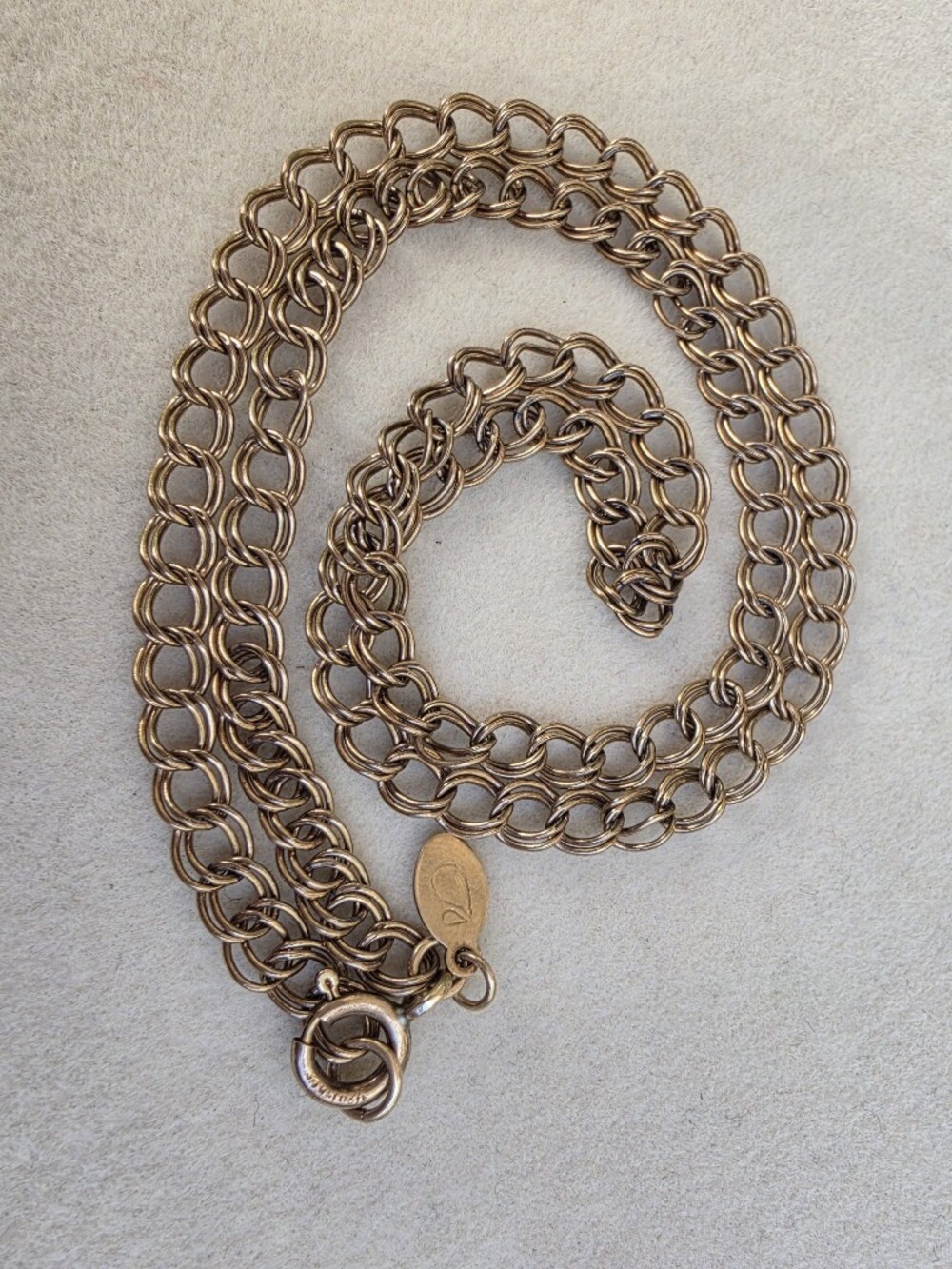 17": Gold-Filled Double Curb Chain Link Necklace • 6.14g